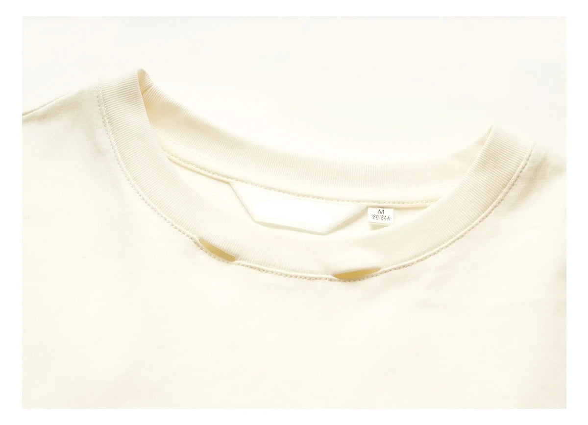 T-Shirt With Embroidered Scarf At The Neckline