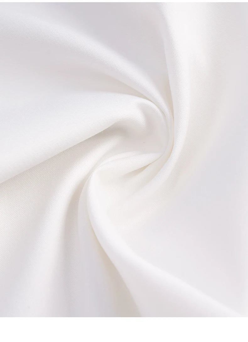 Pointed Collar Irregular Button Slit Short Shirt