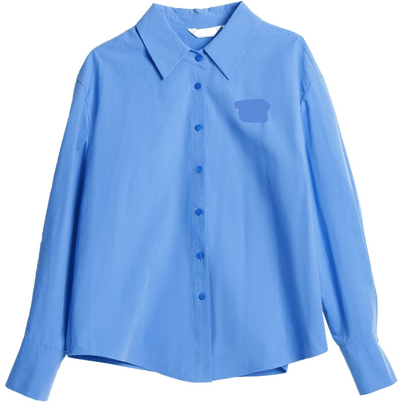 Casual And Versatile Pure Cotton Long-Sleeved Shirt